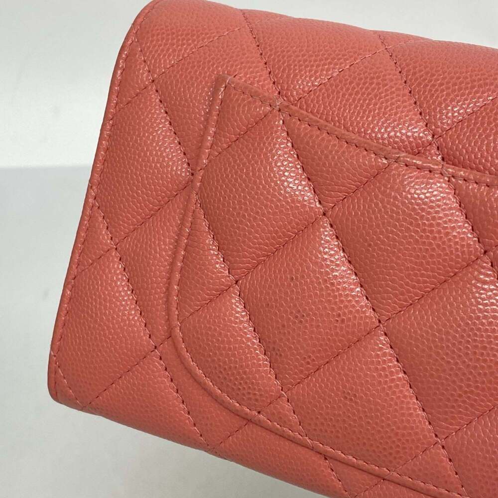 Chanel long wallet, Matelassé caviar leather, pink, women's. - Picture 8 of 9